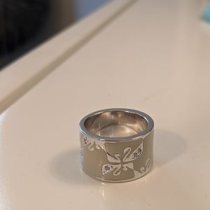 Swarovski enamel swan ring